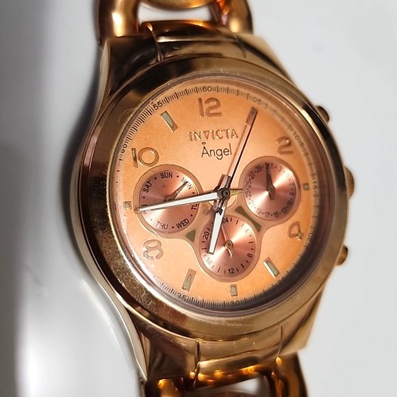 Invicta Angel Lady Rose Gold, Chunky Chain Women's Watch Quartz - Picture 3 of 10